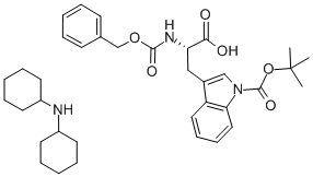 N-苄氧羰基-1-BOC-L-色氨酸 二环己基铵盐 结构式
