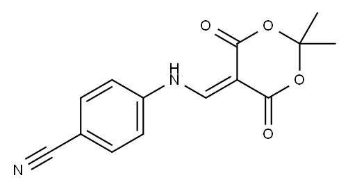4-(((2,2-二甲基-4,6-二氧杂-1,3-二氧杂-5-亚甲基)甲基)氨基)苄腈 结构式