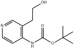 2-[4-(BOC-氨基)-3-吡啶基]乙醇 结构式