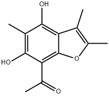 (4,6-Dihydroxy-2,3,5-trimethylbenzofuran-7-yl)(methyl) ketone 结构式