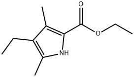 4-乙基-3,5-二甲基-1H-吡咯-2-甲酸乙酯 结构式