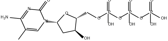 ((2R,3S,5R)-5-(4-氨基-5-甲基-2-氧代嘧啶-1(2H)-基)-3-羟基四氢呋喃-2-基)甲基四氢三磷酸酯 结构式
