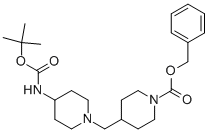 4-(4-TERT-BUTOXYCARBONYLAMINO-PIPERIDIN-1-YLMETHYL)-PIPERIDINE-1-CARBOXYLIC ACID BENZYL ESTER 结构式