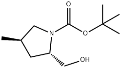 (2S,4R)-叔-丁基 2-(羟甲基)-4-甲基吡咯烷-1-甲酸基酯 结构式