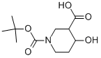 4-HYDROXY-PIPERIDINE-1,3-DICARBOXYLIC ACID 1-TERT-BUTYL ESTER 结构式