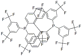 (1S)-1,1'-联萘-2,2'-二酰基双{DIS[3,5-二(三氟甲基)苯基]膦} 结构式