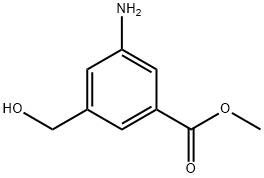 3-氨基-5-(羟甲基)苯甲酸甲酯 结构式