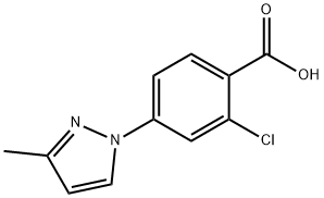 2-氯-4-(3-甲基-1H-吡唑-1-基)苯甲酸 结构式
