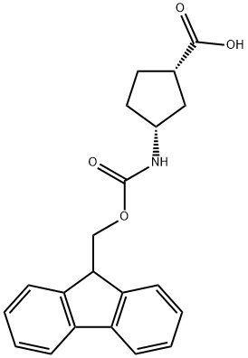 (1S,3R)-N-FMOC-3-氨基环戊烷甲酸 结构式