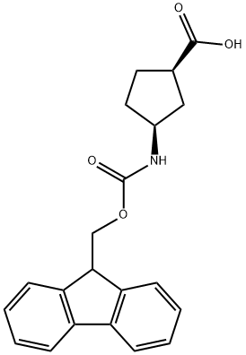 (1R,3S)-N-FMOC-3-氨基环戊烷甲酸 结构式