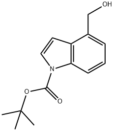 4-(羟甲基)-1H-吲哚-1-甲酸叔丁酯 结构式