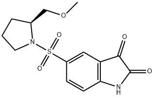 5-[(2S)-2-(METHOXYMETHYL)PYRROLIDIN-1-YL]SULFONYL-1H-INDOLE-2;3-DIONE 结构式