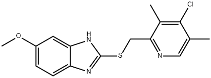2-[[(4-氯-3,5-二甲基-2-吡啶基)甲基]硫基]-5-甲氧基苯并咪唑 结构式