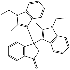 3,3-BIS(1-ETHYL-2-METHYL-1H-INDOL-3-YL)PHTHALIDE 结构式