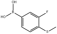 3-FLUORO-4-(METHYLTHIO)PHENYLBORONIC ACID 结构式