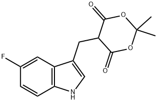 5-(5-fluoroindol-3-ylmethyl)-2,2-dimethyl-
1,3-dioxane-4,6-dione 结构式