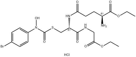 L-GAMMA-谷氨酰基-S-[[(4-溴苯基)羟基氨基]羰基]-L-半胱氨酰甘氨酸二乙酯单盐酸盐 结构式