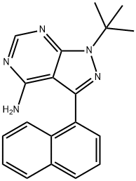 4 -氨基- 1 -叔丁基- 3 -(1' -萘基)吡唑并[3,4 - D]嘧啶 结构式