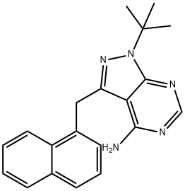 4-氨基1-叔丁基-3-(1'-萘甲基)吡唑并[3,4-D]嘧啶 结构式