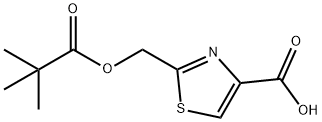 2-(2,2-二甲基丙酰氧基甲基)噻唑-4-甲酸 结构式