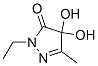 3H-Pyrazol-3-one,  2-ethyl-2,4-dihydro-4,4-dihydroxy-5-methyl- 结构式