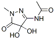 Acetamide,  N-(4,5-dihydro-4,4-dihydroxy-1-methyl-5-oxo-1H-pyrazol-3-yl)- 结构式