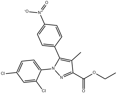 1-(2,4-Dichlorophenyl)-4-Methyl-5-(4-nitrophenyl)-1H-pyrazole-3-carboxylic Acid Ethyl Ester 结构式