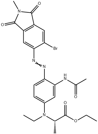 N-[3-(Acetylamino)-4-[(6-bromo-2,3-dihydro-2-methyl-1,3-dioxo-1H-isoindol-5-yl)azo]phenyl]-N-ethyl-alanine, ethyl ester 结构式