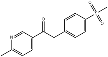 2-(4-甲磺酰基苯基)-1-(6-甲基吡啶-3-基)-乙酮 结构式