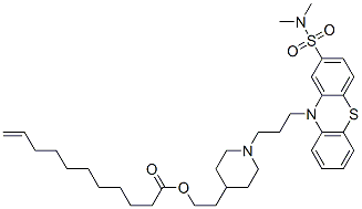 2-[1-[3-[2-[(DIMETHYLAMINO)SULPHONYL]-10H-PHENOTHIAZIN-10-YL]PROPYL]-4-PIPERIDYL]ETHYL UNDEC-10-ENO 结构式