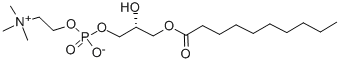 1-CAPRYL-2-HYDROXY-SN-GLYCERO-3-PHOSPHOCHOINE 结构式