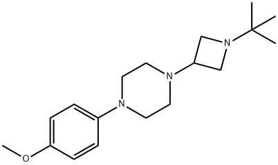 N-叔丁基-3-(对甲氧基苯基哌嗪)氮杂环丁烷 结构式