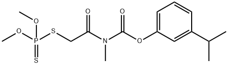 N-Methyl-N-[[(dimethoxyphosphinothioyl)thio]acetyl]carbamic acid m-cumenyl ester 结构式