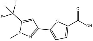 5-(1-METHYL-5-(TRIFLUOROMETHYL)-1H-PYRAZOL-3-YL)THIOPHENE-2-CARBOXYLIC ACID 结构式