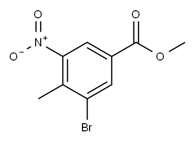 3-溴-4-甲基-5-硝基苯甲酸甲酯 结构式