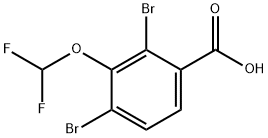 2,4-二溴-3-(二氟甲氧基)苯甲酸 结构式