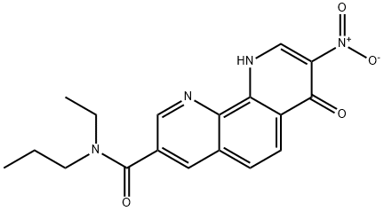 N-乙基-7,10-二氢-8-硝基-7-氧代-N-乙基-1,10-菲罗啉-3-甲酰胺 结构式