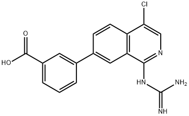 3-(4-CHLORO-1-GUANIDINOISOQUINOLIN-7-YL)BENZOIC ACID 结构式