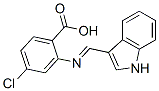 4-Chloro-2-(1H-indol-3-ylmethyleneamino)benzoic acid 结构式