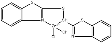 二氯[2,2'-二硫代双[苯并噻唑]]锌 结构式