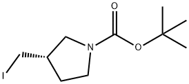 (S)-1-BOC-3-碘甲基吡咯烷 结构式