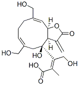 (3aR,4S,6Z,10Z,11aR)-3a,4,5,8,9,11a-Hexahydro-3-methylene-6,10-bis(hydroxymethyl)-4-hydroxycyclodeca[b]furan-2(3H)-one 4-[(Z)-4-hydroxy-2-methyl-2-butenoate] 结构式