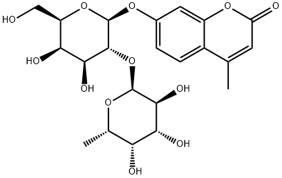 7-[[2-O-(6-脱氧-ALPHA-L-吡喃半乳糖基)-BETA-D-吡喃半乳糖基]氧基]-4-甲基-2H-1-苯并吡喃-2-酮 结构式