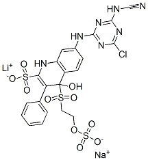 2-Naphthalenesulfonic acid, 7-4-chloro-6-(cyanoamino)-1,3,5-triazin-2-ylamino-4-hydroxy-3-4-2-(sulfooxy)ethylsulfonylphenylazo-, lithium sodium salt 结构式