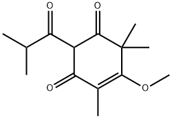 2-(1-Oxo-2-methylpropyl)-4,6,6-trimethyl-5-methoxy-4-cyclohexene-1,3-dione 结构式