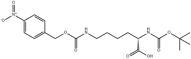 N-(叔丁氧羰基)-N'-[[(4-硝基苯基)甲氧基]羰基]-L-赖氨酸 结构式