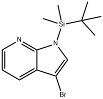 1H-Pyrrolo[2,3-b]pyridine, 3-bromo-1-[(1,1-dimethylethyl)dimethylsilyl]- 结构式