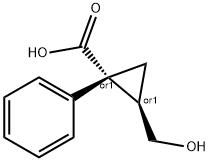 (1R,2R)-2-羟甲基-1-苯基环丙羧酸 结构式