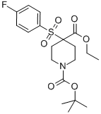 1-TERT-BUTYL 4-ETHYL 4-(4-FLUOROPHENYLSULFONYL)PIPERIDINE-1,4-DICARBOXYLATE 结构式