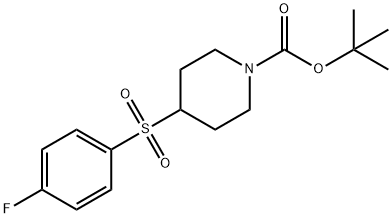 4-[(4-氟苯基)磺酰基]-1-哌啶甲酸叔丁酯 结构式